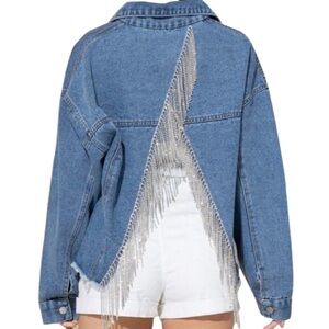 Ma Cherie Denim Jacket Size S Fits To M/L
